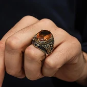 Fetih Koleksiyonu Zultanit Taşlı 925 Gümüş Erkek Yüzük thumbnail 6