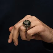 Osmanlı Devleti Armalı 925 Ayar Erkek Gümüş Yüzük thumbnail 5