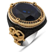 Parlament Lacivert Taşlı 925 Gümüş Yüzük thumbnail 2