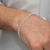 Garibaldi Modeli 925 Ayar Gümüş Erkek Bileklik Künye - 3