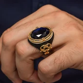 Parlament Lacivert Taşlı 925 Gümüş Yüzük thumbnail 3