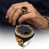 Parlament Lacivert Taşlı 925 Gümüş Yüzük thumbnail 1