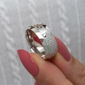 Grek Desenli Çift 925 Gümüş Alyans Yüzük thumbnail 3