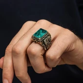 İslam Usta Koleksiyonu Mavi Taşlı 925 Gümüş Yüzük thumbnail 7