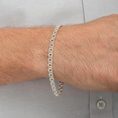 Garibaldi Modeli 925 Ayar Gümüş Erkek Bileklik Künye - 4