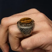Fetih Koleksiyonu Kaplan Gözü Taşlı 925 Gümüş Yüzük thumbnail 7