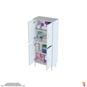 Modilayn İLKİM 55x138x32,5 cm Ekstra Düzen İçin Kullanışlı 4 Kapak 4 Bölmeli Banyo Mutfak Dolabı thumbnail 5