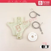 Ford Mondeo MK2 MK3 4/5 Kapı 1996-2007 1S71F27000B İçin Arka Sağ Kapı Cam Kriko Tamir Seti thumbnail 1