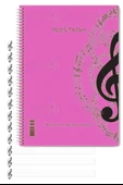 Müzik Defteri A4 Spralli 40 Yaprak 1 Adet Sol Anahtarlı Telli Müzik Defteri Büyük Boy 12 Sütunlu - 5