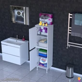 Modilayn İLKİM 50x138x32,5 cm Ekstra Düzen İçin Kullanışlı 4 Kapak 4 Bölmeli Banyo Mutfak Dolabı thumbnail 1