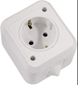 IP44 Sıva Üstü Topraklı Priz Nemli Ortamlar İçin Suya Dayanıklı - 1