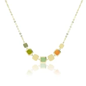 Renk Taşı Kare Tasarım Kolye thumbnail 1