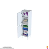 Modilayn İLKİM 35x138x32,5 cm Ekstra Düzen İçin Kullanışlı 4 Kapak 4 Bölmeli Banyo Mutfak Dolabı - 5