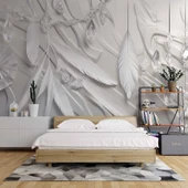 3 Boyutlu Tüy Elmas Temalı Duvar Kağıdı Baskı thumbnail 2