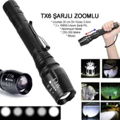 Profesyonel Tx6 Şarjlı Zoomlu El Feneri Watton Wt-241 - 1