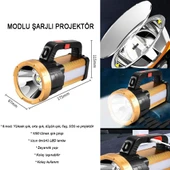 6 Mod Şarjlı EL Feneri Projektör Tipi Watton Wt-615 - 1