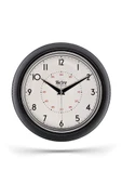 New-Max Premium Serisi Retro Tasarım Metal Kadranlı Bombeli Cam Özellikli 30 cm Ev ve Ofis Saati Siyah thumbnail 1