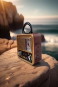 NS-8898BT Nostaljik Radyo Analog Saatli FM Radyo Bluetooth Hoparlör USB TF AUX MP3 Çalar - 2