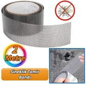 Yapışkanlı Sineklik Tülü Tamir Bandı Yırtık Kopmuş Delik Fiber Tül Yapıştırma Siyah 48 mm x 2 Metre - 1