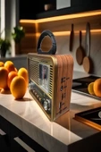 NS-8898BT Nostaljik Radyo Analog Saatli FM Radyo Bluetooth Hoparlör USB TF AUX MP3 Çalar - 3