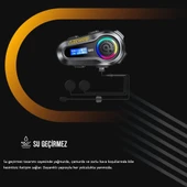 LEEWAYS Q08 5.3 Uyumlu Motosiklet Kask Kulaklık Intercom Işıklı Motorsiklet Interkom - 7