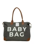 Bagmori Gri Baby Bag Baskılı Garnili Anne Bebek Çantası - 1