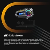 LEEWAYS Q08 5.3 Uyumlu Motosiklet Kask Kulaklık Intercom Işıklı Motorsiklet Interkom - 3