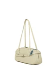 Bagmori Krem Gerçek Deri Kemerli İnce Askılı Çanta thumbnail 2