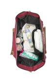 Bagmori Bordo Baby Bag Baskılı Garnili Anne Bebek Çantası - 4
