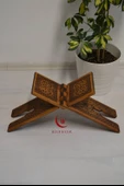 Kur’an-ı Kerim Rahlesi Selçuklu Desenli Model 2- Büyük Boy (18X65cm) Yakma İşçilikli - 2