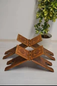 Kur’an-ı Kerim Rahlesi Selçuklu Desenli– Küçük Boy (18X45cm) Yakma İşçilikli - 5