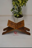 Kur’an-ı Kerim Rahlesi Selçuklu Desenli– Büyük Boy (18X65cm) Yakma İşçilikli - 3