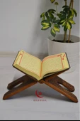 Kur’an-ı Kerim Rahlesi Selçuklu Desenli Model 2- Büyük Boy (18X65cm) Yakma İşçilikli - 3