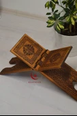 Kur’an-ı Kerim Rahlesi Selçuklu Desenli– Büyük Boy (18X65cm) Yakma İşçilikli - 2