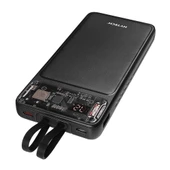 Hytech H120 10000mAh QC3.0 PD20W LCD Şeffaf 18W Siyah Taşınabilir Powerbank - 2