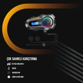 LEEWAYS Q08 5.3 Uyumlu Motosiklet Kask Kulaklık Intercom Işıklı Motorsiklet Interkom - 4