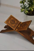 Kur’an-ı Kerim Rahlesi Selçuklu Desenli– Küçük Boy (18X45cm) Yakma İşçilikli - 2