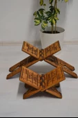 Kur’an-ı Kerim Rahlesi Selçuklu Desenli Model 2– Büyük Boy (18X65cm) Oyma İşçilikli - 5