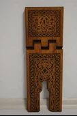 Kur’an-ı Kerim Rahlesi Selçuklu Desenli Model 2- Büyük Boy (18X65cm) Yakma İşçilikli - 5