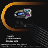 LEEWAYS Q08 5.3 Uyumlu Motosiklet Kask Kulaklık Intercom Işıklı Motorsiklet Interkom - 6