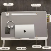 Move - N6  Yükseklik Ayarlı LED Aydınlatmalı Gri Laptop Sehpası - 4