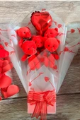 Sole Sevgiliye Özel Kırmızı Konsept Balonlu Romantik Peluş Ayıcık Buketi - 2