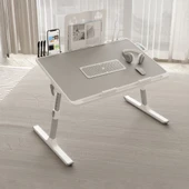 Move - N3  Yükseklik Ayarlı LED Aydınlatmalı Gri Laptop Sehpası - 1