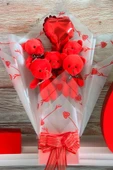 Sole Sevgiliye Özel Kırmızı Konsept Balonlu Romantik Peluş Ayıcık Buketi - 4
