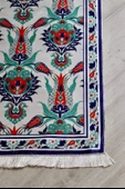 İpek Dokulu Keseli Seccade Beyaz - 3