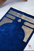 Kabe Örtüsü Şönil Kadife Seccade Lacivert Renk thumbnail 2