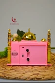 Ezan Okuyan Nostaljik Masa Saati Pembe– Mekke Ezanı Sesli (Dijital Olmayan) Küçük Boy - 4