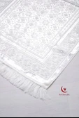 Hediyelik-Çeyizlik Lüks Kadife Seccade Beyaz - 2
