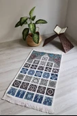 40 Yama Desenli Astarlı Seccade Gri - 1