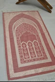 Mihrap Desenli Astarlı Seccade Pembe - 5